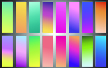 Poster - set of abstract vector gradient backgrounds. colorful texture for your design. mobile app template