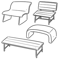 Wall Mural - vector set of bench