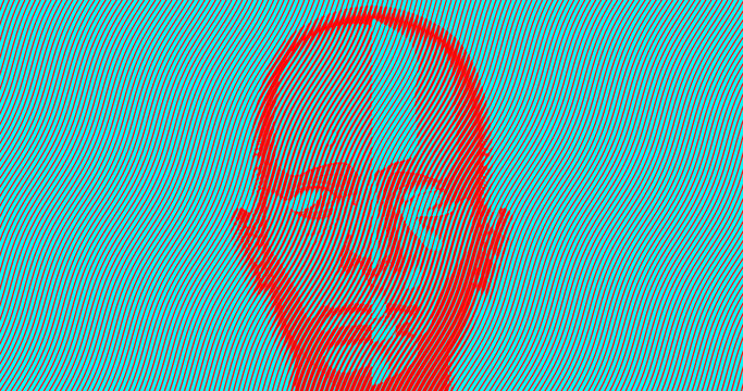 Linienmuster in abstrakter Darstellung für Design. Hauptfarbe ist Rot. 3D Rendering Illustration