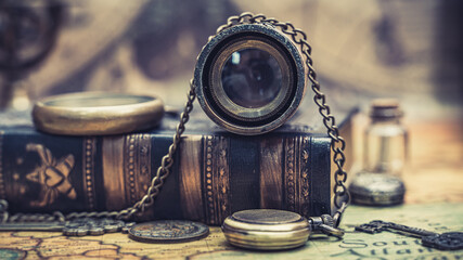 Wall Mural - Vintage Nautical Binoculars