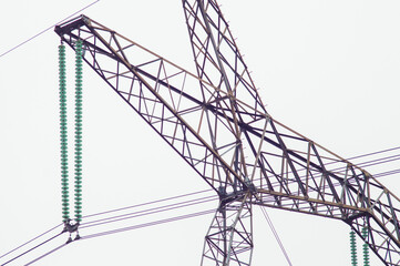 large power line towers against the sky