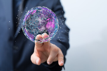 sphere network structure - abstract design connection design