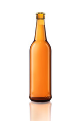 Leinwandbilder - 3d model of single brown beer bottle without label.