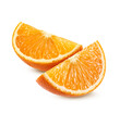 Slices of orange fruit isolated on white background