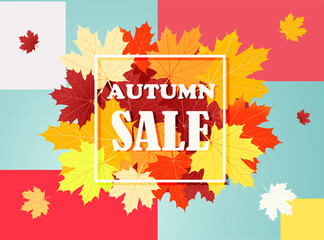 Wall Mural - autumn sale flyer template
