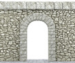 Arch in a stone wall 3d rendering