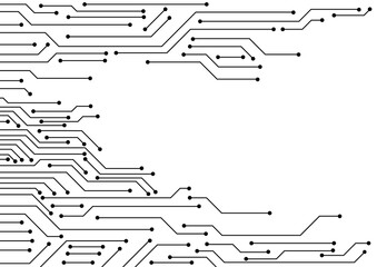 Vector : Electronic circuit on white background