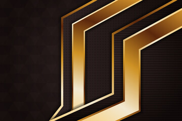 Poster - Abstract geometric background use combination brown and gold gradient colors. transparency of dot, horizontal line and triangle pattern. 