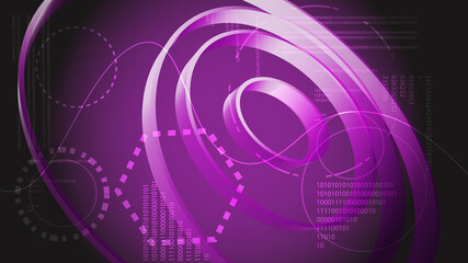 Poster - Violet abstract modern energy technology digital HUD display elements from a future circular texture virtual interface space magic. The background.  illustration