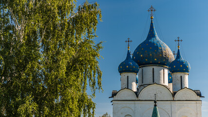 Old Russian orthodox church with domes