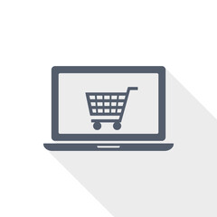 Poster - Online shop flat design vector icon, business concept illustration