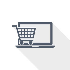 Poster - Online shop flat design vector icon, business concept illustration