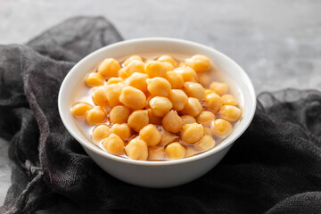 Sticker - boiled chick pea in white bowl