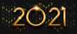 © Cienpies Design - Happy New Year 2021 gold 3d typography banner