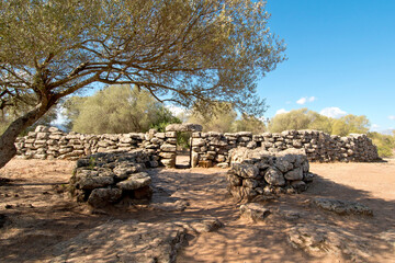 Wall Mural - Ancient megalithic Serra Orrios Nuragic Village in Dorgali, Sardinia, Italy
