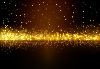 Poster - Holiday Abstract shiny color gold design element