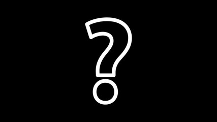 Poster - question mark symbol on glitch old screen display animation. Retro, colorful  video footage, 4K