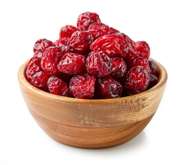 Wall Mural - dried cranberries in wooden bowl