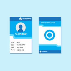 Poster - Vertical business card print template. business card design. Business card in blue and white color.