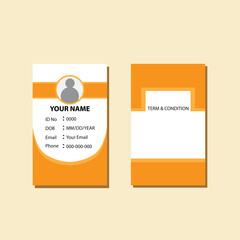 Poster - Vertical business card print template. Orange and white business card.flat design illustration
