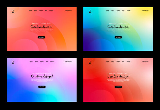 Set of landing page template designs, Modern vector illustration concepts of landing page design for website and mobile website development Easy to edit and customize