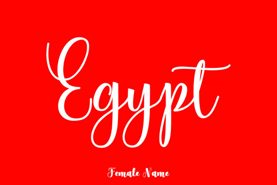 Egypt-Female Name Handwriting Text On Red Background
