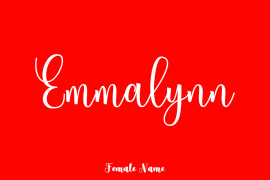 Emmalynn-Female Name Handwriting Text On Red Background