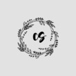 CS Initial handwriting logo template vector 