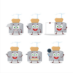 Canvas Print - Cartoon character of toast maker with various chef emoticons