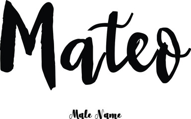 Fototapete - Mateo. Male Name Cursive Calligraphy Text on White Background