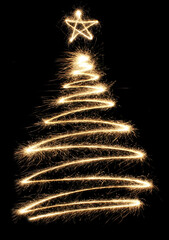 christmas tree on black