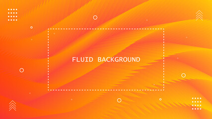 Poster - Abstract orange gradient 3d  background with wave , Fluid shape abstract texture background . 