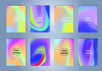 Poster - Set of Vector EPS 10 illustration Gradient Background Texture. Template for design, banner, flyer, business card, poster, wallpaper, brochure, smartphone screen, mobile app.
