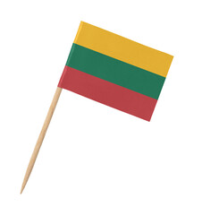 Wall Mural - Small paper flag of Lithuania on wooden stick