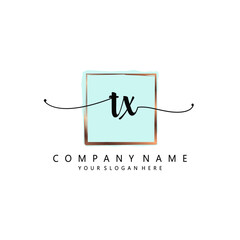 TX Initial handwriting logo template vector 