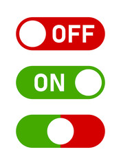 Poster - On Off Switch Button or Slider Icon Set. Vector Image.