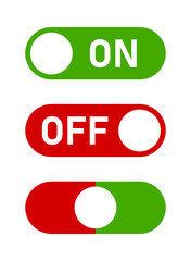 Poster - On Off Switch Button or Slider Icon Set. Vector Image.