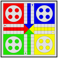 vector image with Ludo board game for your project