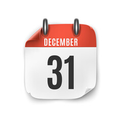 Poster - December 31 calendar icon isolated on white background.