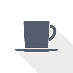 Aufkleber - Drink vector icon, cup of coffee flat design illustration
