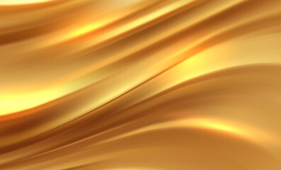 Wall Mural - Beautiful Gold Satin. Drapery Background. Vector Illustration