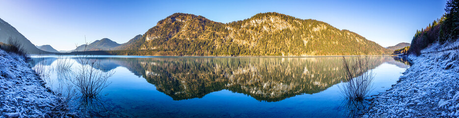 Wall Mural - Reservoir lake Sylvensteinspeicher in bavaria