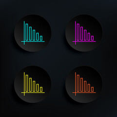 Canvas Print - Statistics dark badge color set icon. Simple thin line, outline vector of web icons for ui and ux, website or mobile application