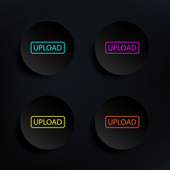Poster - Loading dark badge color set icon. Simple thin line, outline vector of web icons for ui and ux, website or mobile application on dark gradient background