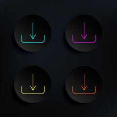 Poster - Loading dark badge color set icon. Simple thin line, outline vector of web icons for ui and ux, website or mobile application on dark gradient background