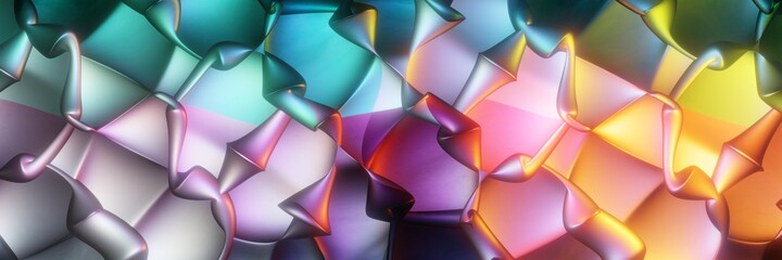 Wall Mural - Abstract colorful gradient wave Shape background illustration. 3d rendering backround illustration