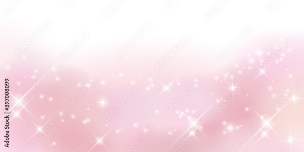 ドリーミなピンク色の素材背景 キラキラ大きめ 2 1比率 下に装飾 Wall Mural Pp7
