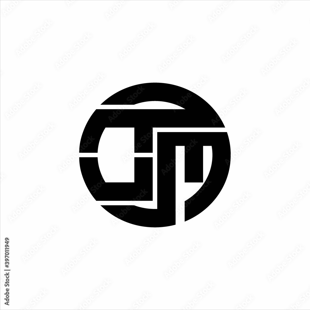 OM Logo monogram with rounded line swipe design template Stock Vector ...