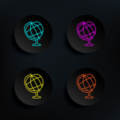 Poster - Globe sketch dark badge color set icon. Simple thin line, outline vector of education icons for ui and ux, website or mobile application