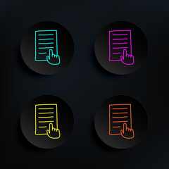 Poster - Hand and a piece of paper sketch dark badge color set icon. Simple thin line, outline vector of education icons for ui and ux, website or mobile application